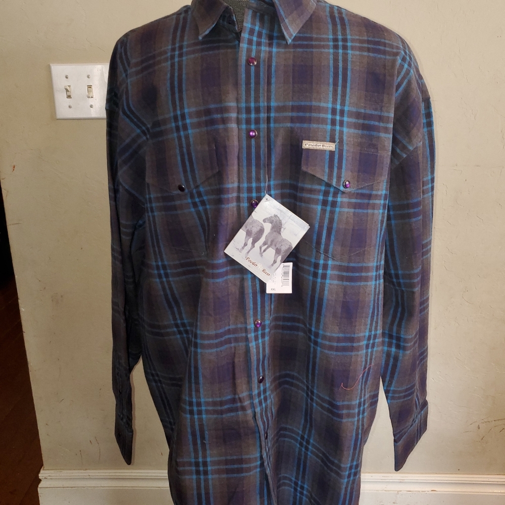 POWDER RIVER PANHANDLE SLIM FLANNEL SHIRT NEW XXL